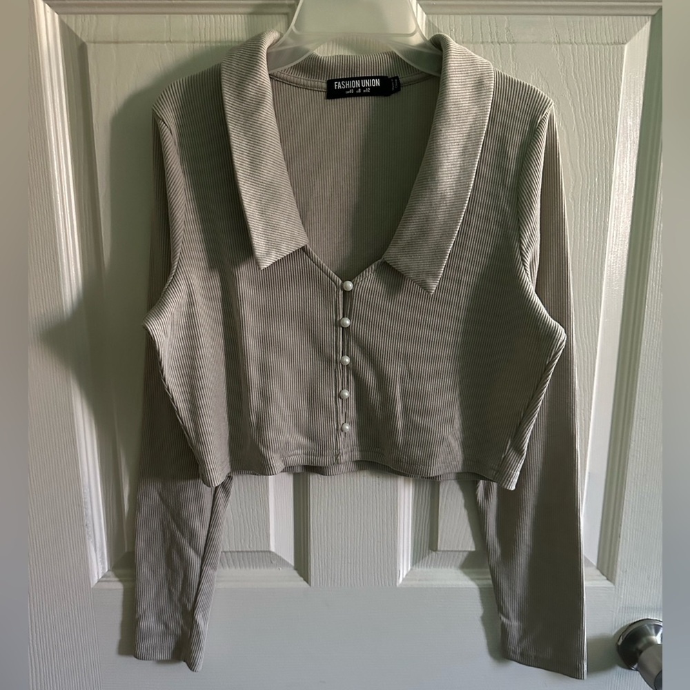 Ribbed Button-Down Shirt